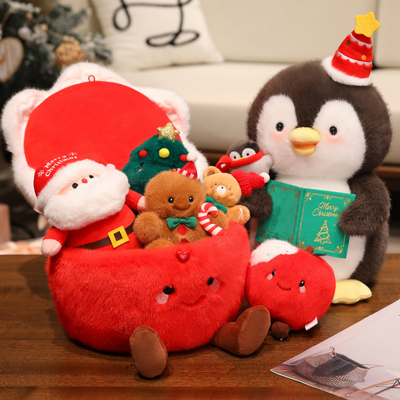 原创圣诞老人公仔企鹅玩偶
