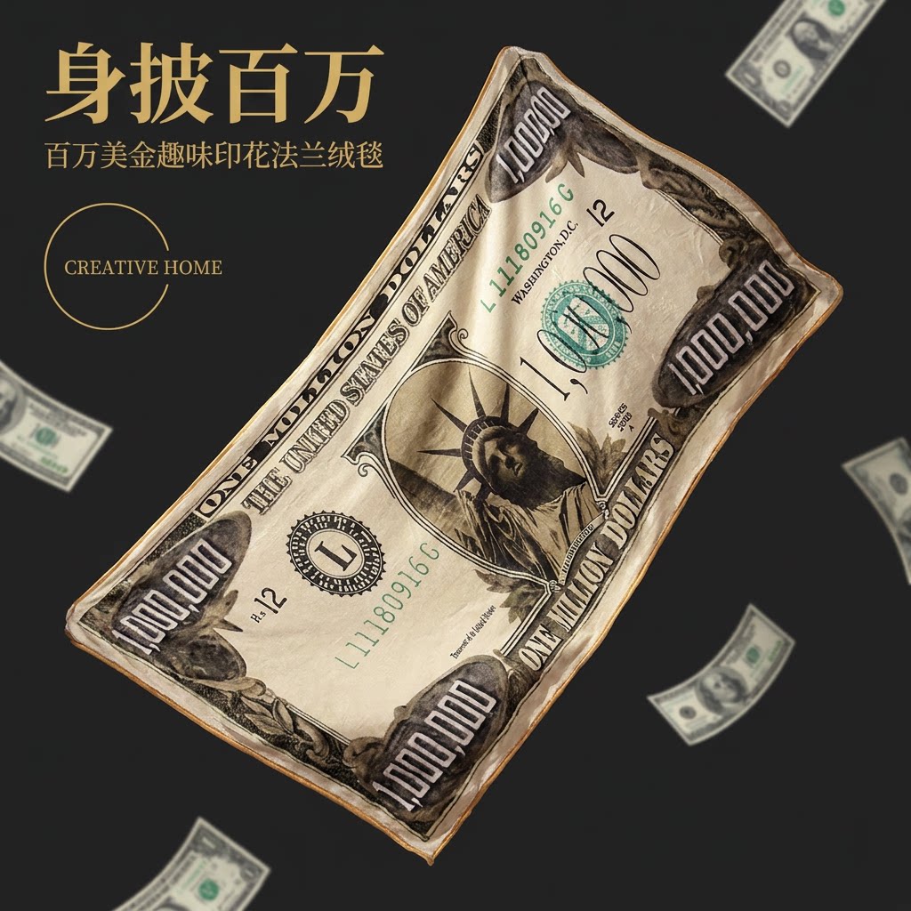 办公室百万人民币小毯子午休毯毛毯夏季床上盖毯毛毯空调毯沙发毯