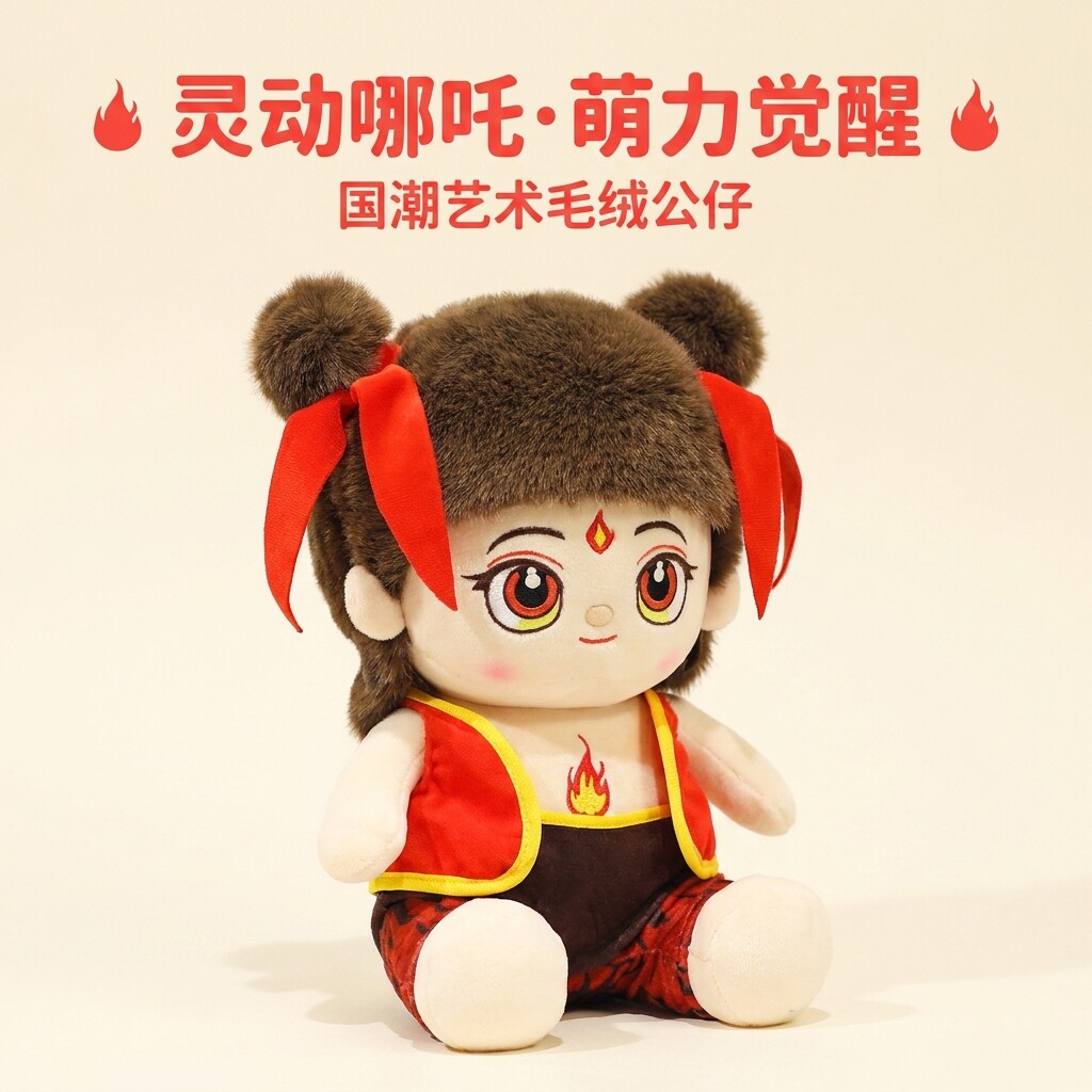 【明星潮牌】哪吒毛绒玩具布娃娃