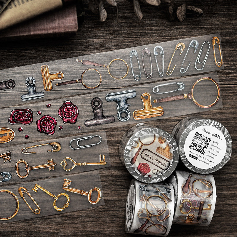 台湾喵吉星纸胶带整卷分装金属