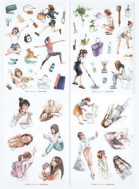 ChickTracks&台湾陈年罔市手帐贴纸 女子日常系列贴纸