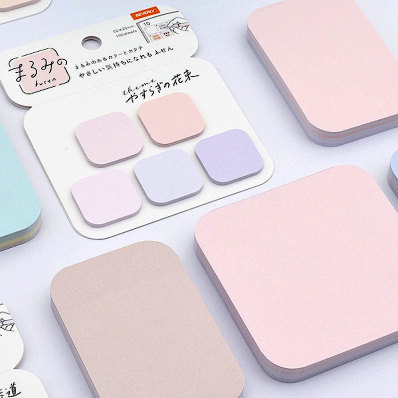 日本Beverly迷你圆角混色便利贴