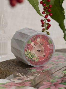 ChickTracks&台湾乐意Loidesign亮面PET手帐胶带 Merry Xmas 整卷