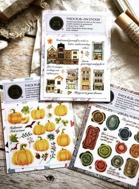 ChickTracks&台湾 LadyF 晶透转印贴纸 手帐贴纸 2张入