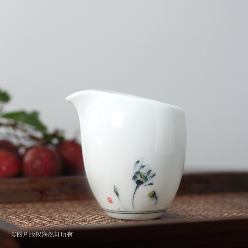 青花功夫茶具公道杯茶海图片