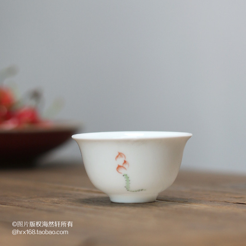 超小号 潮州手绘功夫茶杯茶具 若深杯乌龙茶杯个性单枞茶杯品茗杯