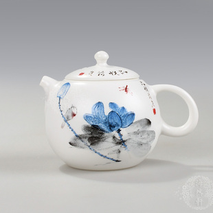 潮州功夫手绘青花瓷功夫茶具 陶瓷小茶壶 西施壶 泡茶壶 茶道零配