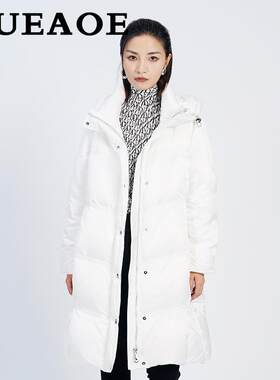 2024冬款时尚简约直筒长款羽绒服