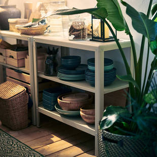 IKEA宜家代购科比约恩搁架单元室内户外米黄色80x81cm家用置物架