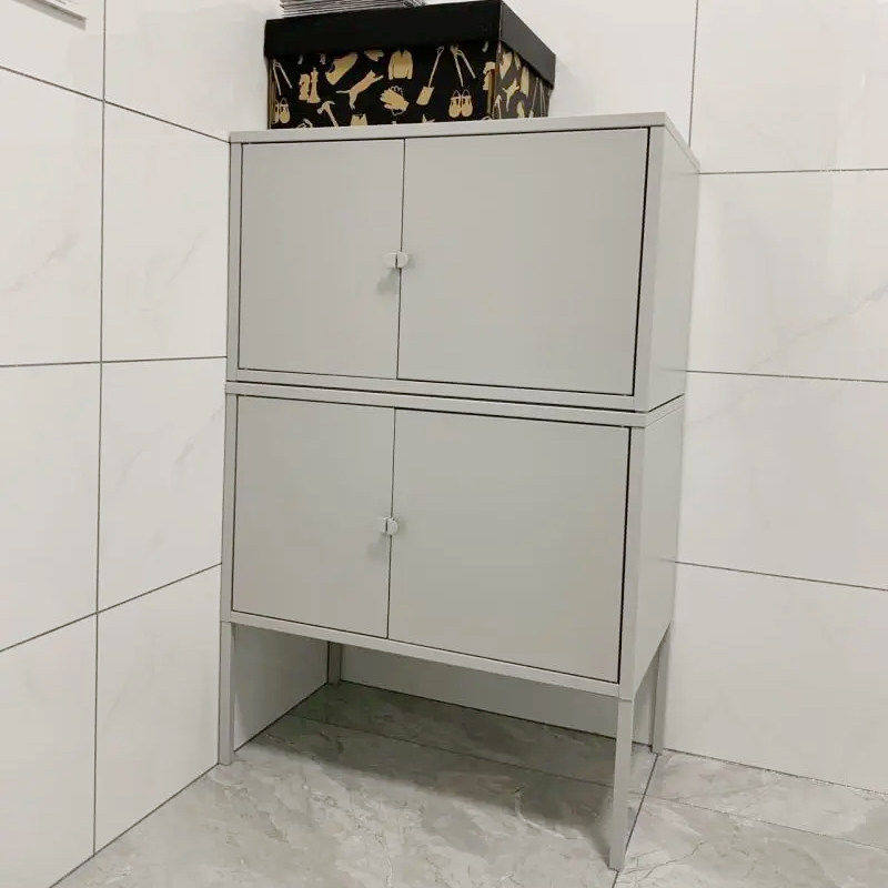 IKEA宜家利克胡储物柜床头柜玄关柜金属灰色60x35厘米简约现代