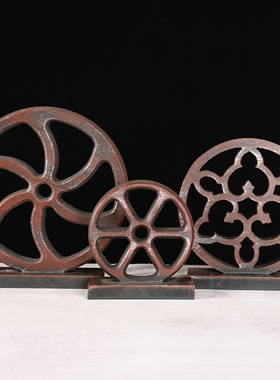 齿轮木质复古怀旧客厅玄关书架