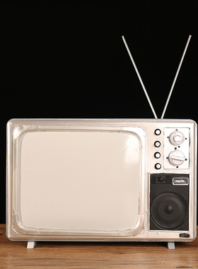 复古铁黑白电视机收音机橱窗装饰