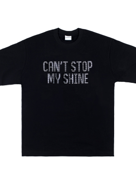 False Inception原创烫钻印花短袖男女款夏季宽松休闲美式上衣T恤