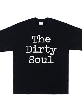 False Inception短袖男字母标语印花宽松休闲小领口T恤高级设计感