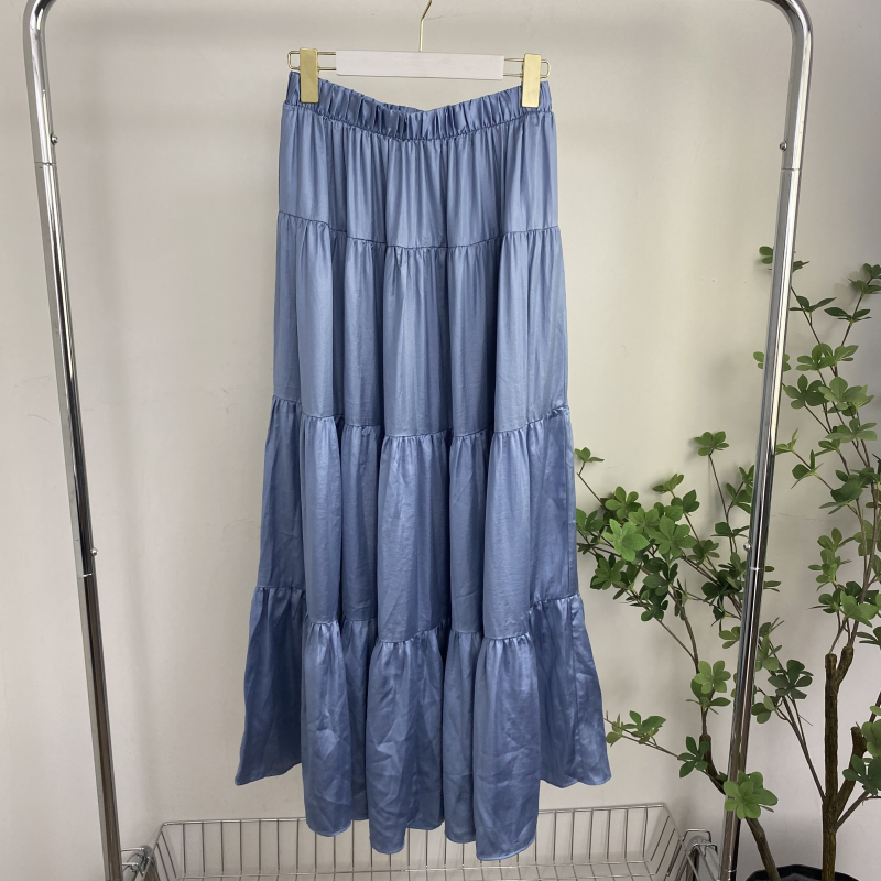 S8691任3件包邮外贸欧美单女士半身裙新款松紧腰宽松遮跨显瘦长裙