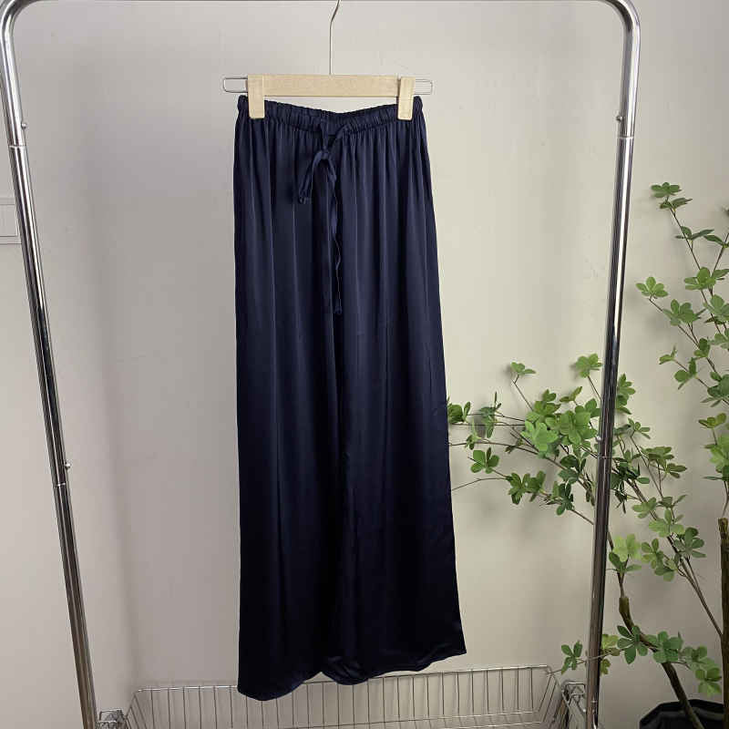 J4685任3件包邮外贸韩版女士休闲裤新款松紧腰垂感气质显瘦微喇裤