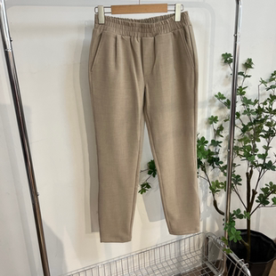 松紧腰宽松显瘦百搭直筒裤 新款 春季 EE2030外贸欧美单女士休闲裤