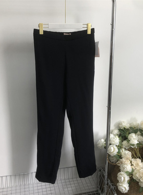 A3121任3件包邮外贸欧美单女士休闲裤夏季新款半松紧腰显瘦直筒裤