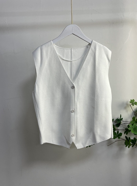 E4585外贸欧美单女士无袖针织马夹新款V领纽扣修身显瘦背心马甲