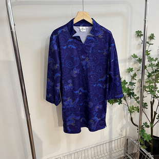 B5252外贸男士 V领复古印花宽松舒适宽松休闲睡衣 家居服新款