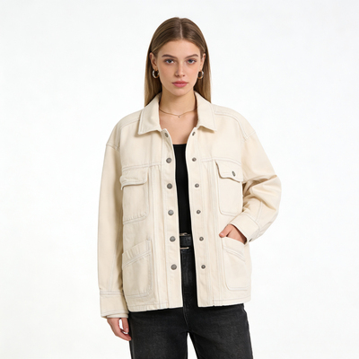 JJ7803外贸欧美单时尚男女情侣款牛仔外套新款翻领宽松潮流上衣