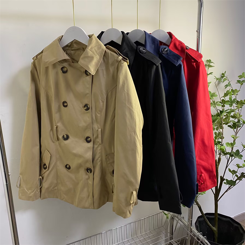 II5495任3件包邮外贸韩版女士外套春季新款翻领双排扣修身上衣