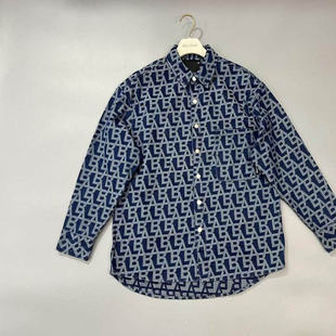 厚型提花牛仔宽松复古长袖 中性款 25秋新品 JEANS男女衬衫 外套 ABLE