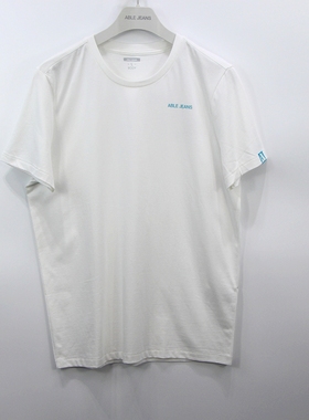 2025款ABLE JEANS短袖男女纯棉白色体恤衫春夏印花圆领潮流T半袖
