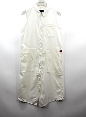 ABLE JEANS女士夏季白色长裙水洗白牛弹力复古休闲薄型连衣裙女裙