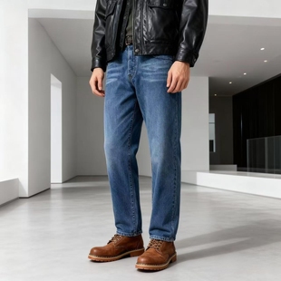 灰牛潮流水洗简约长裤 小脚牛仔裤 中腰 纯色3301弹力修身 G家25男裤