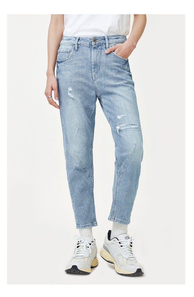 特价able jeans女牛仔裤秋新品高腰弹力复古水洗休闲裤男朋友女裤