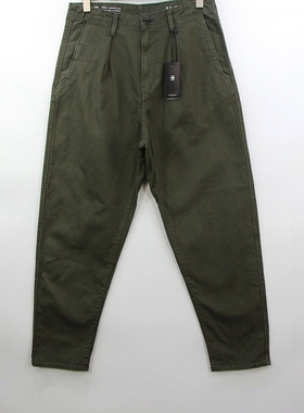 G秋冬厚型梭织立体宽松简约休闲裤褶皱设计锥形休闲长裤男D24543