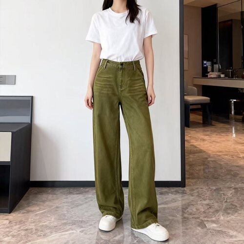 宽松阔腿裤长裤纯棉春夏休闲女裤