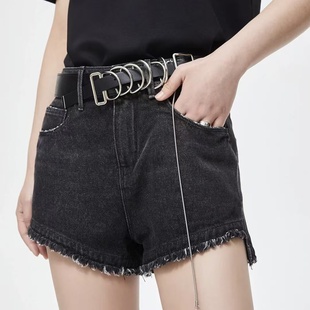 JEANS女牛仔短裤 五分中裤 25秋新款 热裤 弹力高腰阔腿显瘦韩版 ABLE