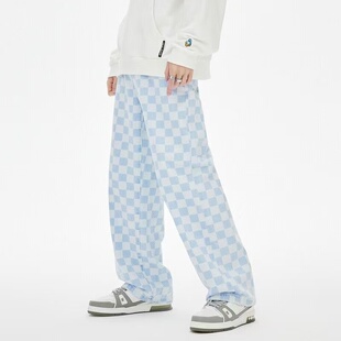 中性款ABLE JEANS男女牛仔裤春夏新品立体高腰宽松直筒印花休闲裤