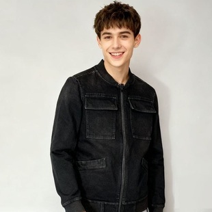 立体棒球领工装 牛仔夹克25秋新品 针织黑牛休闲外套 JEANS男士 ABLE