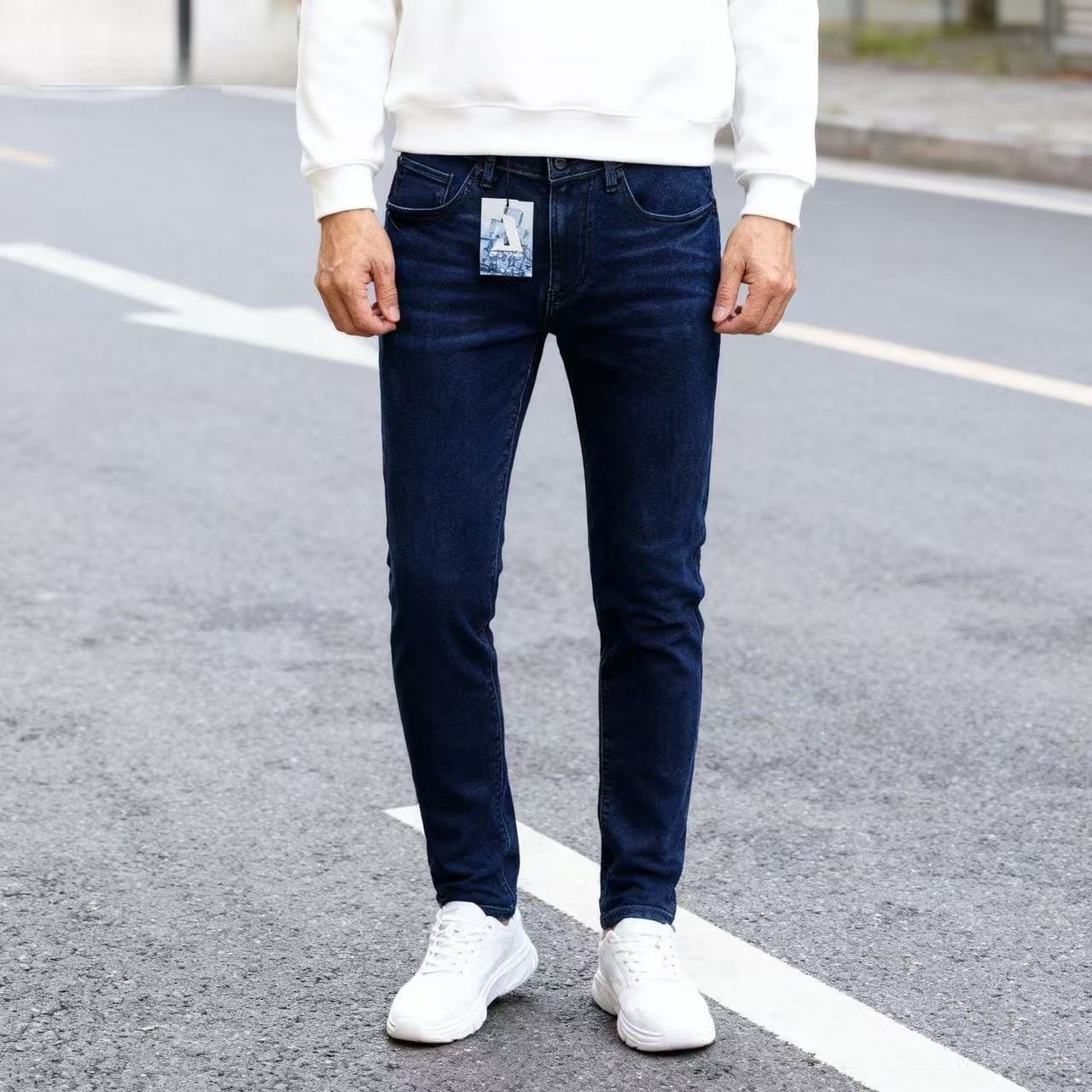 ABLE JEANS男士牛仔裤秋季新品立体弹力复古水洗修身休闲长裤男裤 - 潮人衣柜主店出品