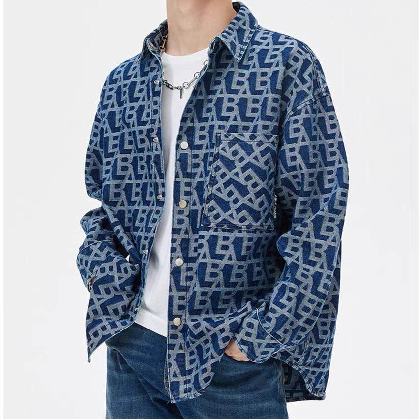ABLEJEANS翻领长袖工装宽松衬衫
