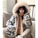 TUDOU土豆猫费尔岛羊羔绒加绒外套女宽松2025年新款 保暖棉衣 冬季