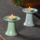 青瓷蜡烛台中式 座佛前酥油灯座烛台供佛家用烛台供奉佛具用品摆件
