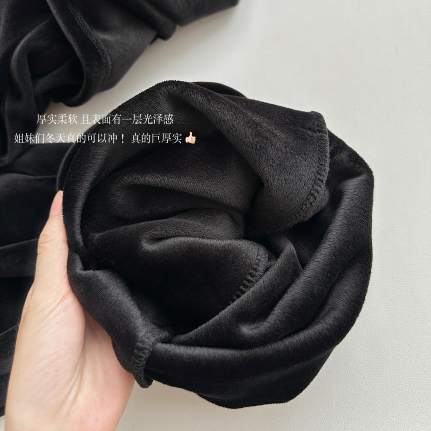 金丝绒加绒裤子女秋冬季