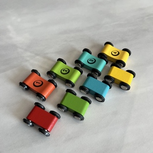 滑翔小车幼儿童益智惯性轨道滑行手推小赛车桌面互动木质玩具配件