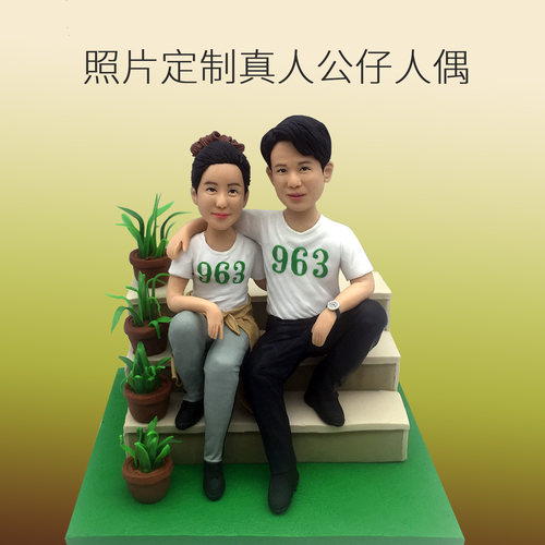 非Al真人泥塑圣诞人像Q版手办送对象生日礼物照片定制模型摆件