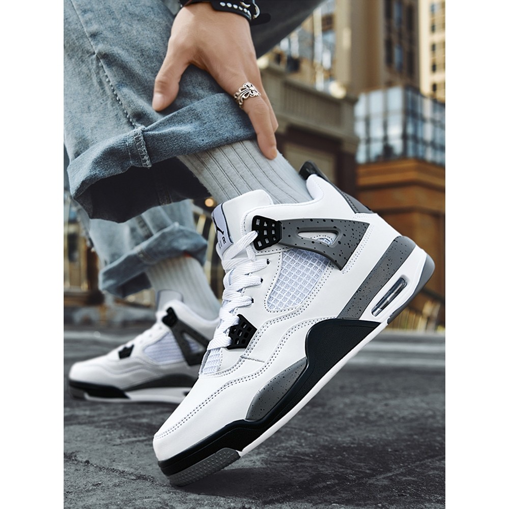 aj4男鞋电母白水泥低帮防滑气垫高帮篮球鞋女鞋休闲鞋百搭情侣鞋