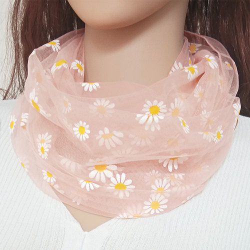 仙女款春夏护颈围脖网纱防晒围脖套头女薄款宽松百搭女士丝巾围脖