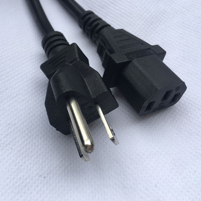 UL认证美标电源线三孔3芯0.824平方1.8米 美式插头线 品字电脑线