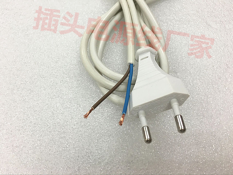 d01乔普白色欧标两孔欧标电源线图片