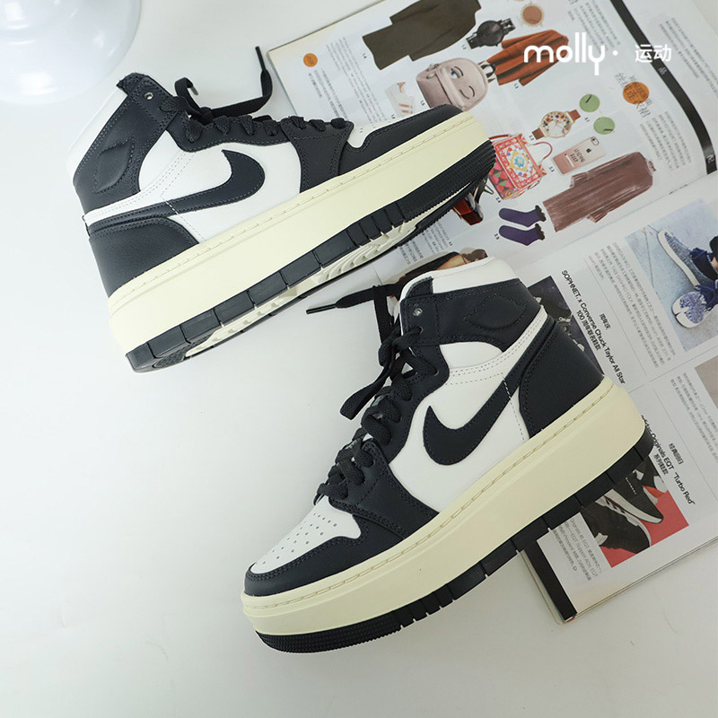 NIKE耐克女鞋Air Jordan 1 Elevate AJ1黑白厚底高帮篮球鞋DN3253-封面