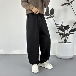 男装-高定男士加绒休闲裤25年秋冬季简约直筒长裤保暖时尚卫裤潮