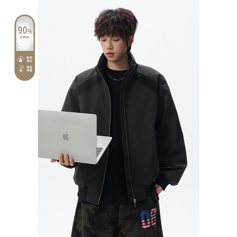 男装|90%白鸭绒男士立领羽绒服2026年冬季新款保暖羽绒外套情时尚